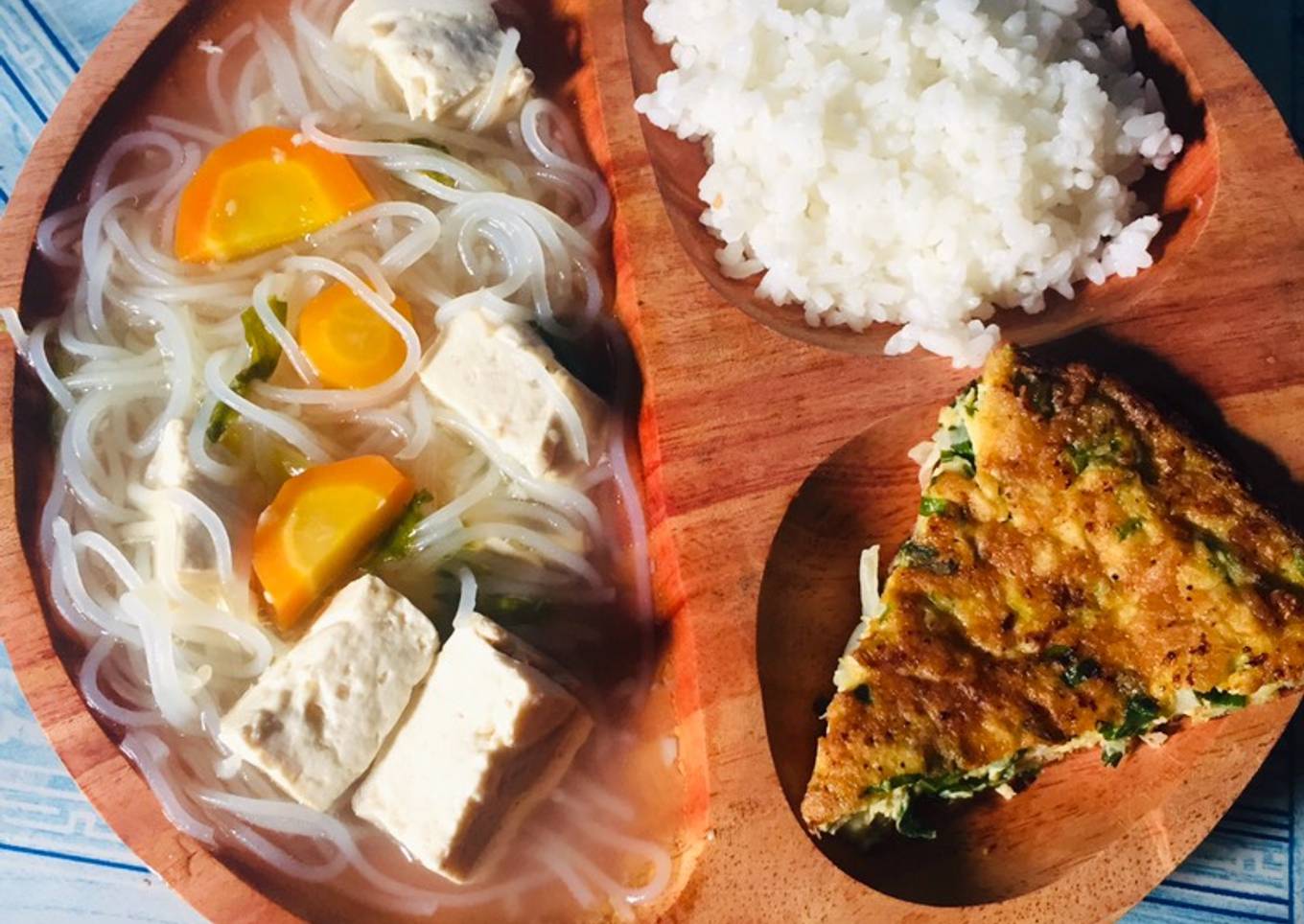 71. Miso tahu & dadar telur padang teflon
