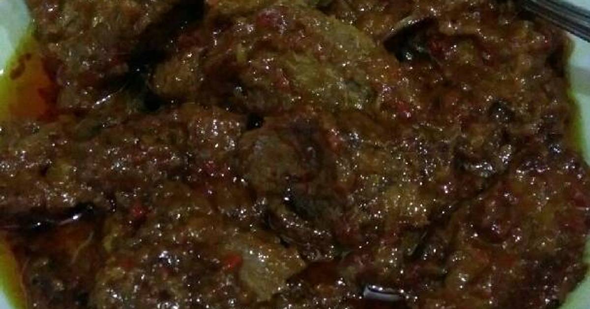 Resep Rendang Daging Sapi Mudah Warna Merah 'Merendang' oleh Widya