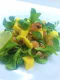 Tartare di salmone in insalata con mango e pistacchi