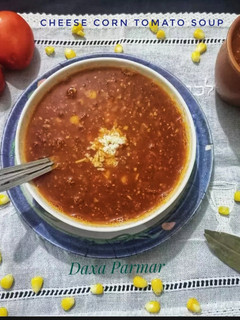 A picture of Cheese Corn Tomato Soup.