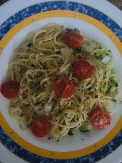 Una foto de Pasta Bio con calabacín