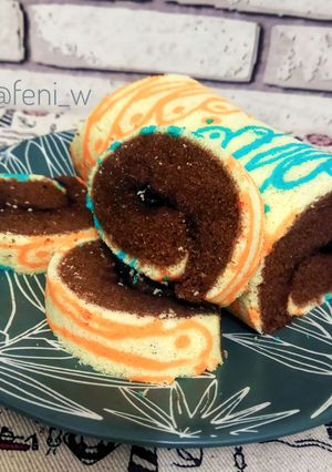 Foto resep Brownies kukus batik roll