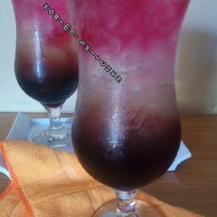 A picture of Pink Layered ribena mocktail.
