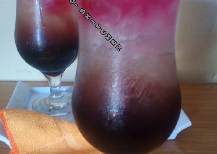 Pink Layered ribena mocktail