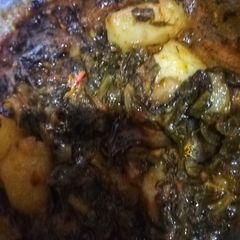 A picture of Green leafy palak bhaji.