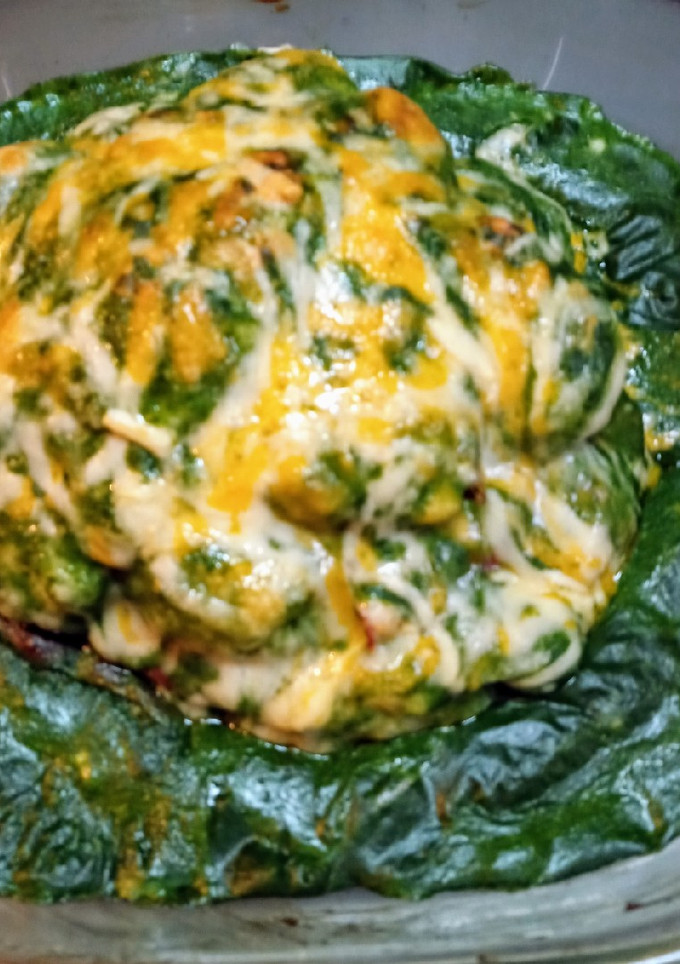 Una foto de Coliflor rellena, con bechamel de espinacas