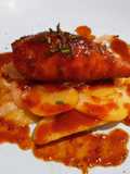 Calamares rellenos de carne y patatas a lo pobre