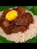 Ofada Rice and Ayamase (Green Pepper Sauce)