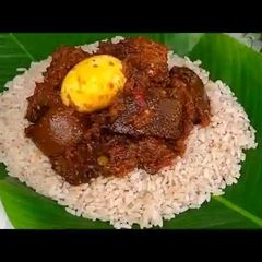 Ofada Rice and Ayamase (Green Pepper Sauce) A picture of Ofada Rice and Ayamase (Green Pepper Sauce).