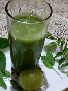 A picture of Bael leaf juice (Bilipatra juice).