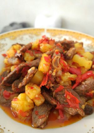 Foto resep 💜 dendeng rusa dan kentang 💜