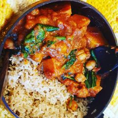 Quick and easy sweet potato curry A picture of Quick and easy sweet potato curry.