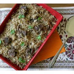 A picture of Mutton Pulao - Pakistani Style Spice Infused Mutton Pulao.