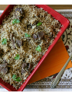 A picture of Mutton Pulao - Pakistani Style Spice Infused Mutton Pulao.