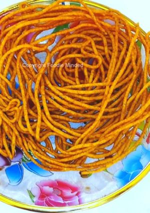 A picture of Besan Sev | Crispy & Spicy Gram Flour Noodles.
