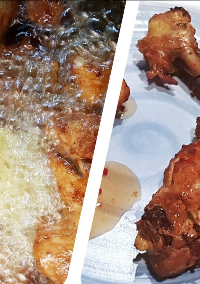 Una foto de Pollo frito con Ajo, Vinagre y Limón