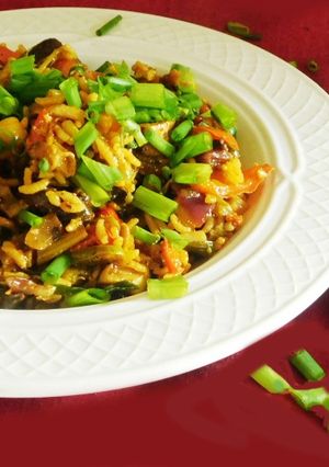 A picture of Colorful Cajun rice.
