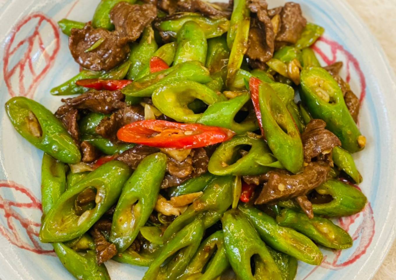 Resep Tumis pare belut daging sapi bumbu Sate (ala taiwan)