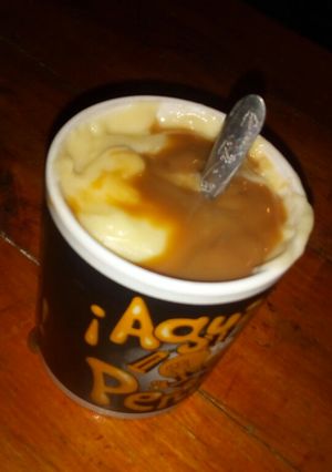 Una foto de Crema De Maicena Con Dulce De Leche 😍