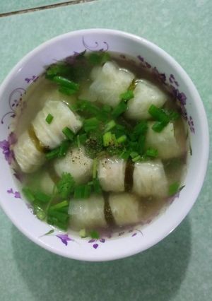 Hình của món Canh bắp cải cuốn với thịt bằm.