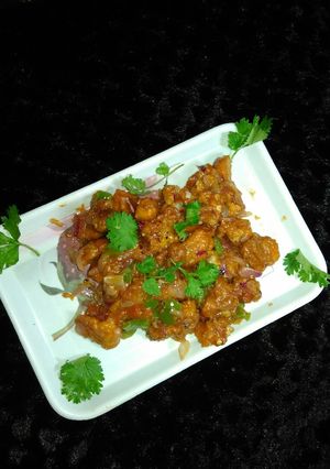 A picture of Dry Cauliflower Manchurian.