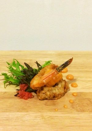 รูปของ Shrimp with butter garlic and Milky mushroom croquettes