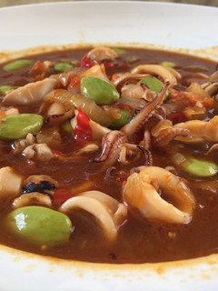 Foto resep Tumis cumi pete saos tiram pedas