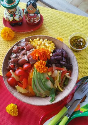Une photo de Poke bowl mexicain