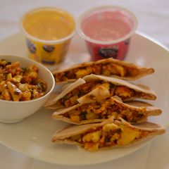 Pita Stuffed with Scrambled Eggs A picture of Pita Stuffed with Scrambled Eggs.