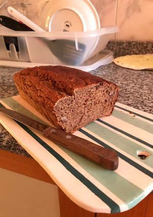 Una foto de Budín de banana y nueces