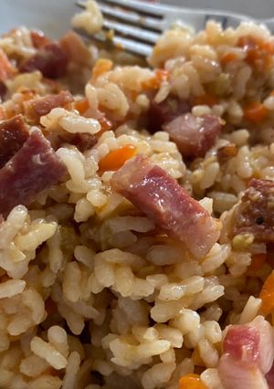 Una foto de Arroz con chorizo y panceta