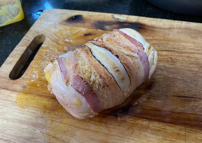 Stuffed chicken breast wrapped in bacon - WOW !!