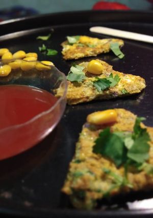 A picture of Onion corn hearty omlet.