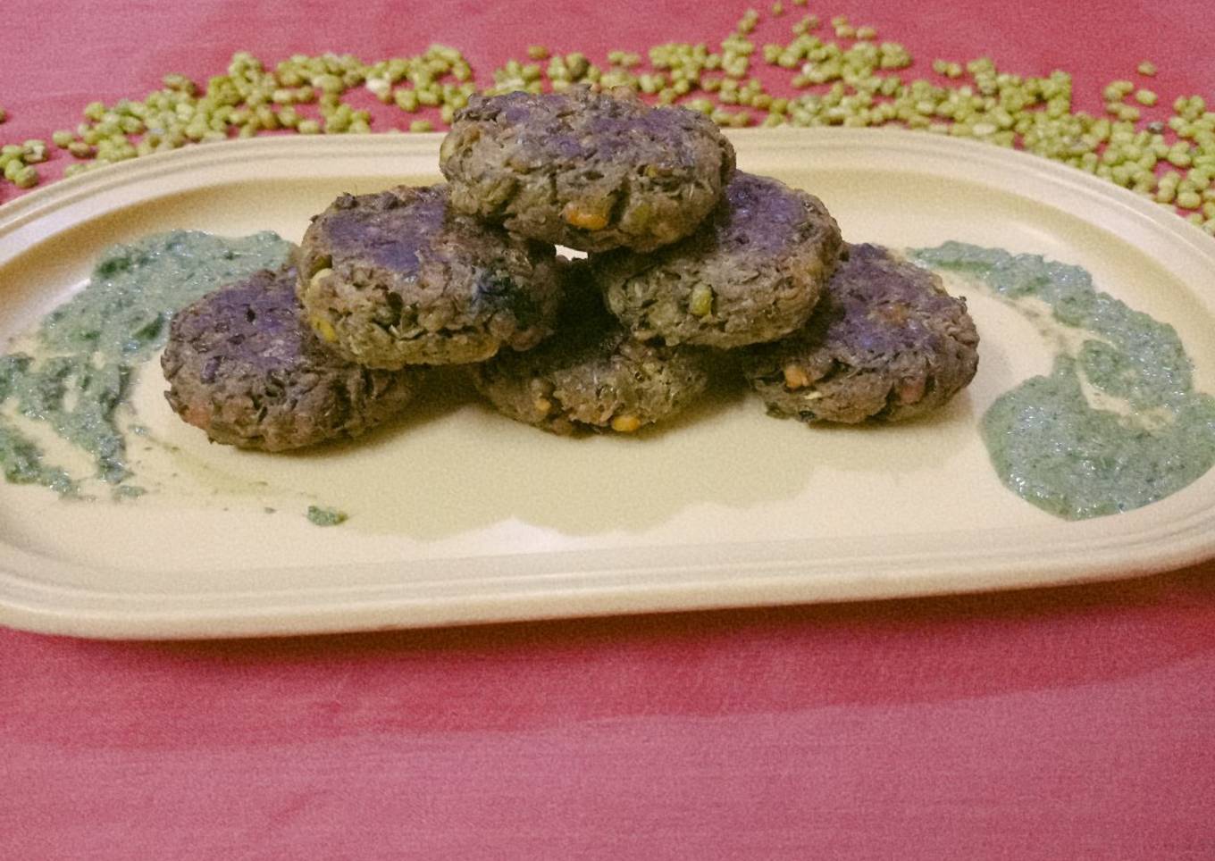 Baked Green gram tikki