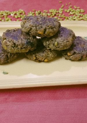 A picture of Baked Green gram tikki.
