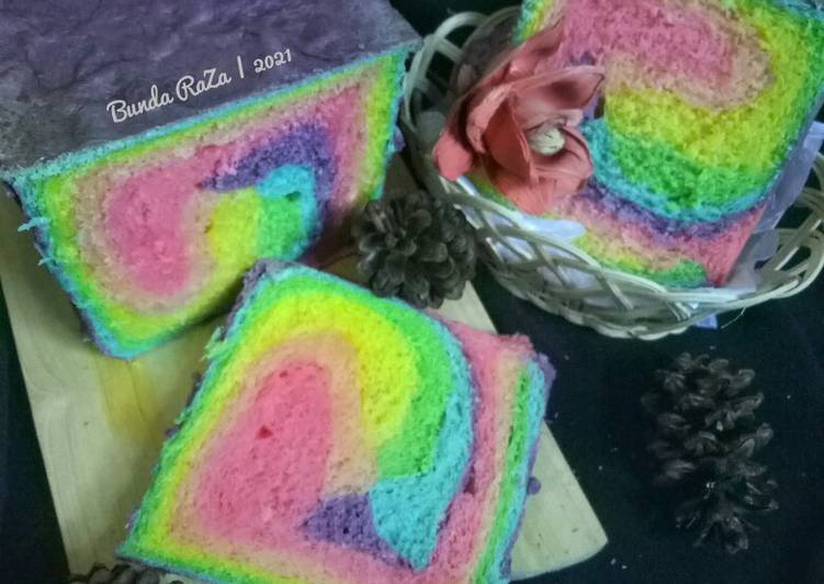 Bagaimana Menyiapkan Roti Tawar Rainbow Eggless Anti Gagal