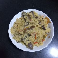 A picture of Salem style brinjal biriyani.