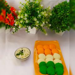 Tricolour Mini Idli A picture of Tricolour Mini Idli.