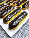 إكلير بكاسترد الڤانيليا وجاناش الشوكولاتة 🍫