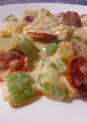 Une photo de Gratin de céleri chorizo