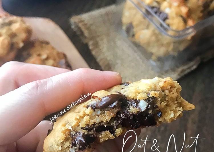 Resep Oat &amp; Nut Chocolate Cookies Anti Gagal