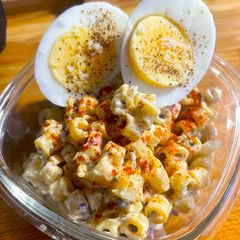A picture of Sweet Pickle Pasta salad 🥒.