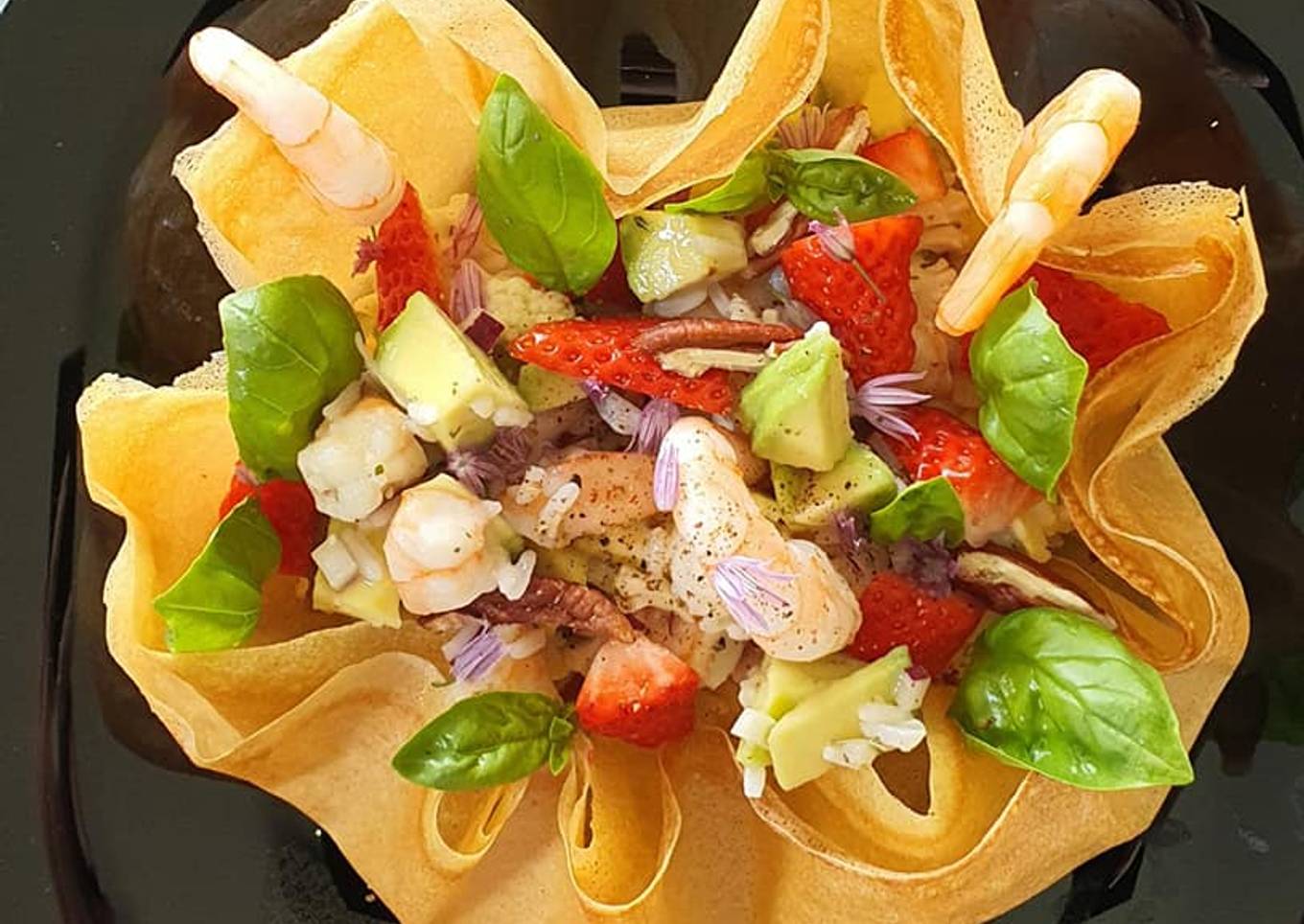 Salade Sucrée Salée dans sa Corolle de Brick