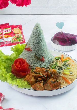 Foto resep 204. Nasi Duwet (Uduk Liwet) Bunga Telang