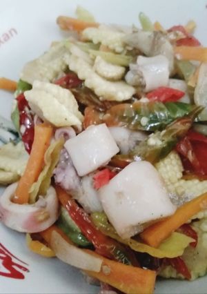 Foto resep Tumis cumi dan sayur