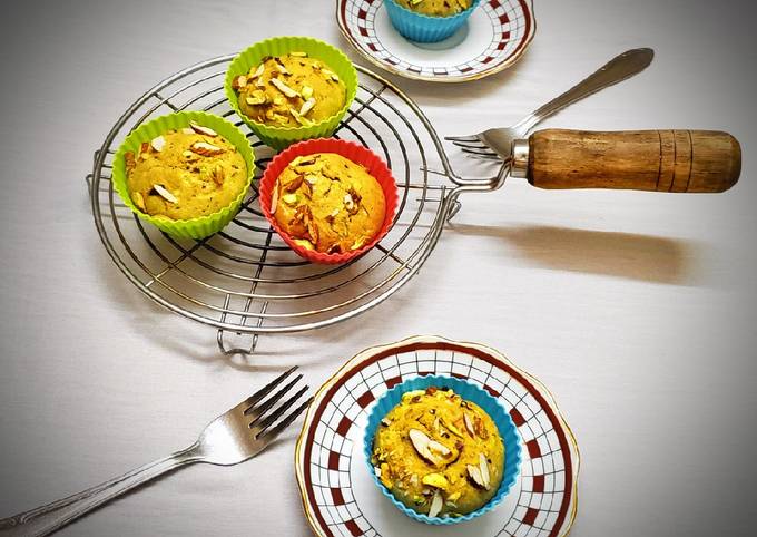 Recipe of Ultimate Whole wheat and palm jaggery mawa cupcakes