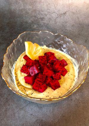 Hình của món Eatclean/ Pudding Bơ, Hạt Chia, và Thanh Long Đỏ- Pudding Avocado 🥑, Chia Seed and Red Dragon Fruit.