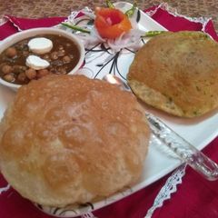 White chana with methi poori /Ajwain poori A picture of White chana with methi poori /Ajwain poori.