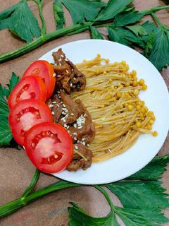 Foto resep Beef Enoki black pepper