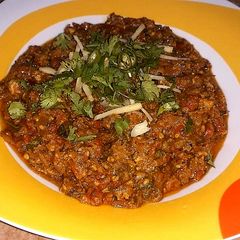 Lamb brain masala (maghaz) A picture of Lamb brain masala (maghaz).